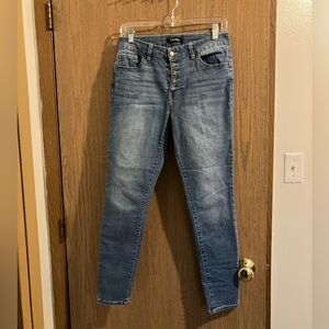 d.jeans brand button-fly denim jeans.